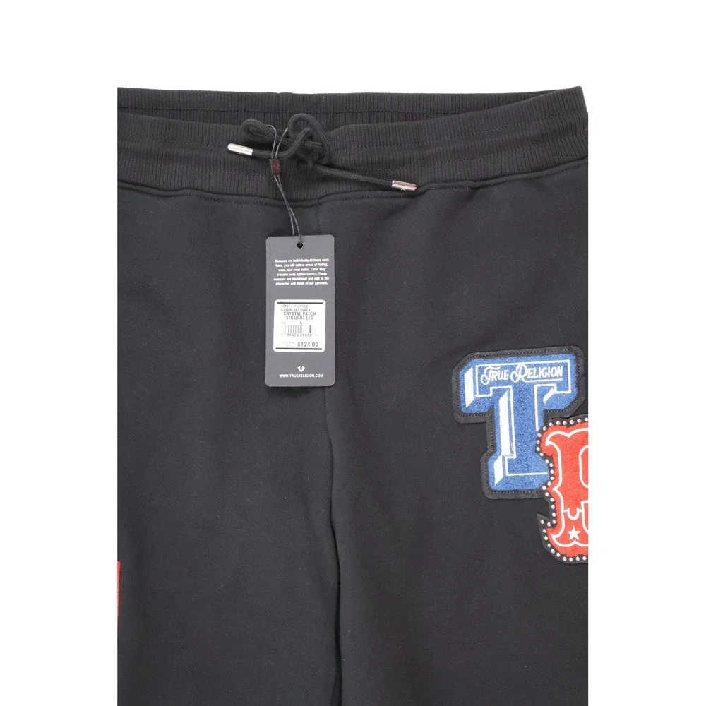 True Religion Sweatpants Crystal Patch Straight Leg arge NWT MSRP $125
